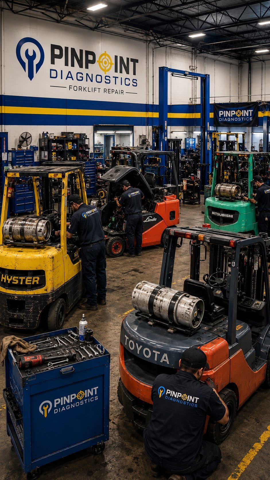Forklift maintenance work