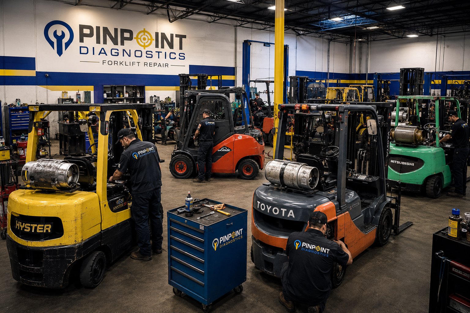 Mobile forklift repair service